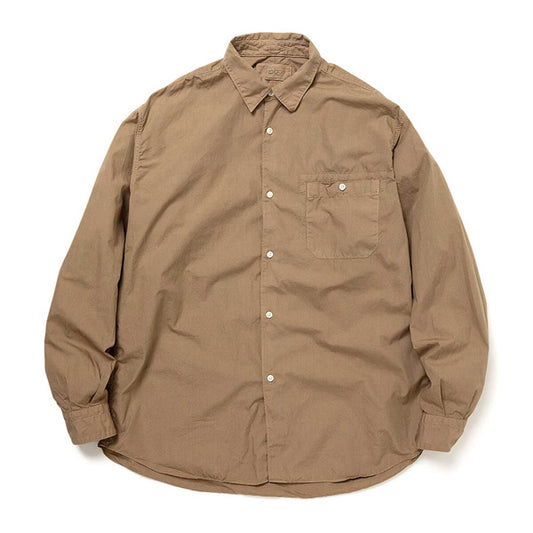COTTON BROAD COFFEE DYED LS SHIRT