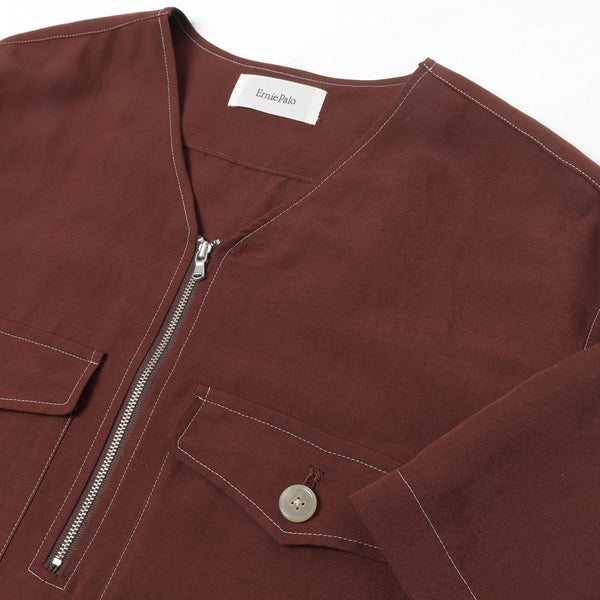 Vneck S/S Zip Shirt