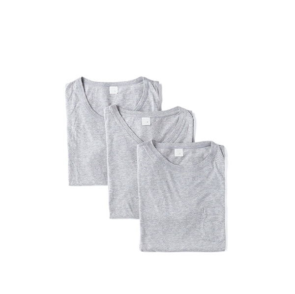 TUBE POCKET T-SHIRTS(CREW,V,ROUND)