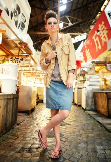 beautiful people s/l light moleskin combat jacket