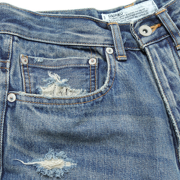 Damage Straight Denim Pants