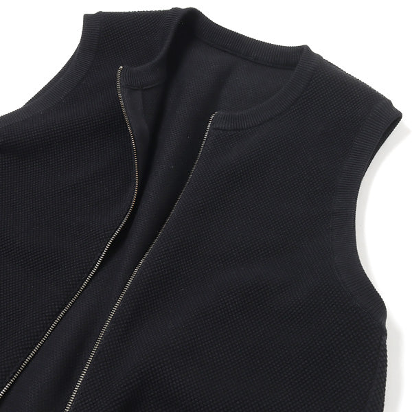 Moss Stitch Zip Vest(BLACK)