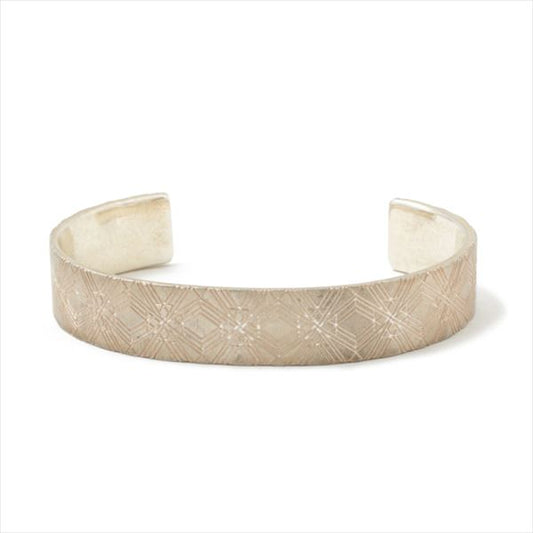 MARQUETERY PATTERN SILVER BANGLE