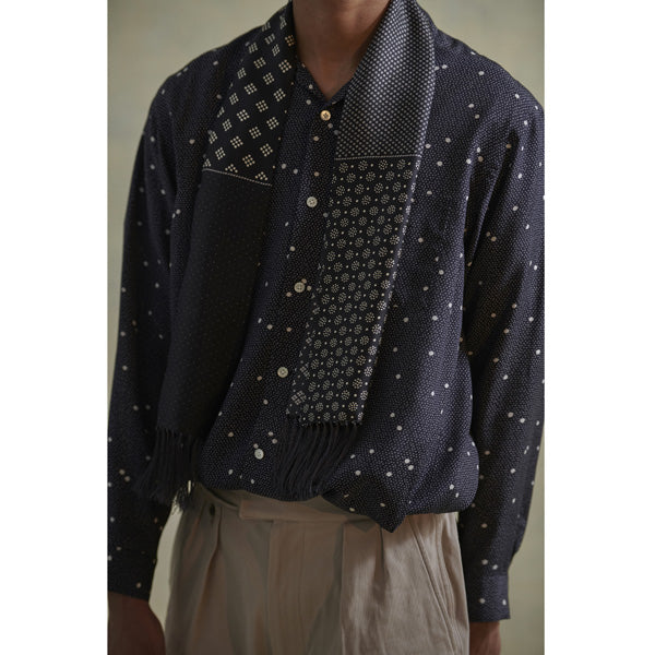 ORIGINAL PRINTED OPEN COLLAR SHIRTS (CALICO) L/S