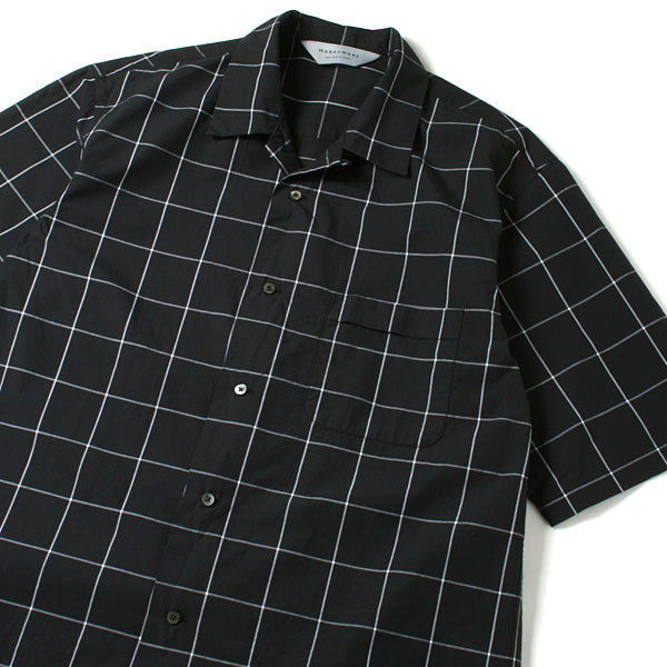 OPEN COLLAR SHIRTS S/S ORGANIC COTTON WINDOWPANE