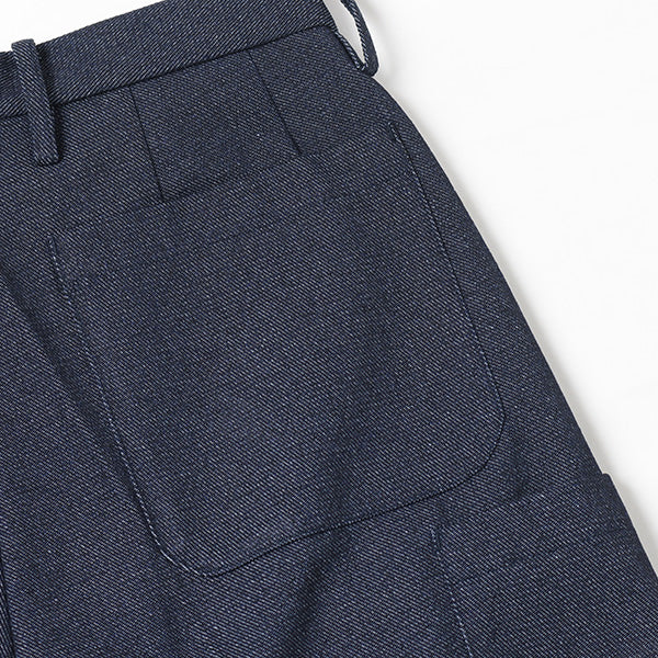 PLASTIC DENIM CARGO SHORTS