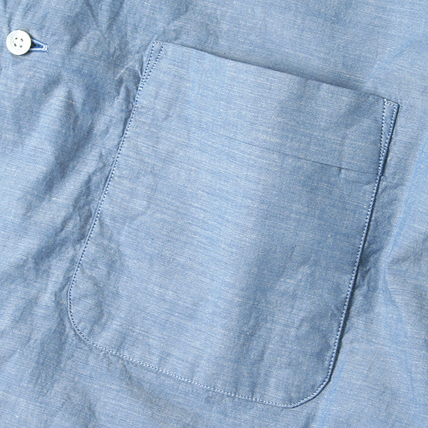 OPEN COLLAR SHIRTS S/S ORGANIC COTTON CHAMBRAY