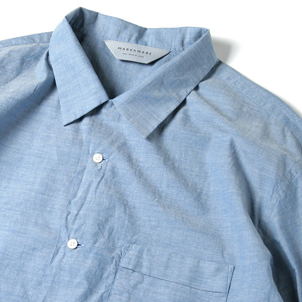 OPEN COLLAR SHIRTS S/S ORGANIC COTTON CHAMBRAY