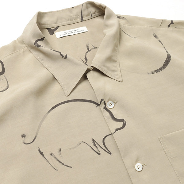 ORIGINAL PRINTED OPEN COLLAR SHIRTS (DRAWING) S/S