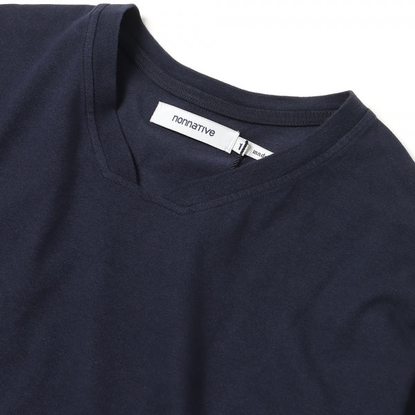 CLERK V NECK S/S TEE COTTON JERSEY OVERDYED VW