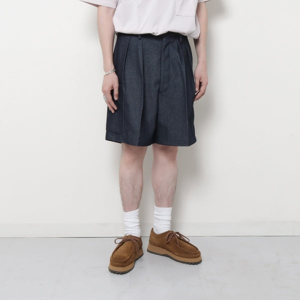PLASTIC DENIM CARGO SHORTS
