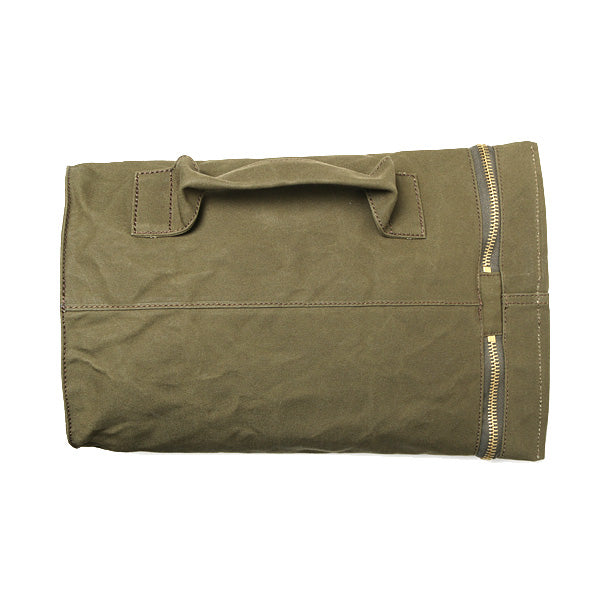 emboss canvas clutch