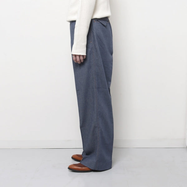 DENIM PIPED STEM SLACKS