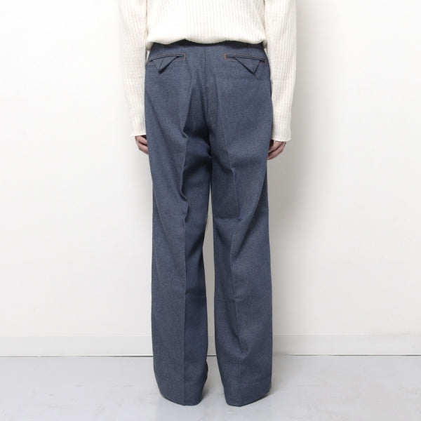 DENIM PIPED STEM SLACKS