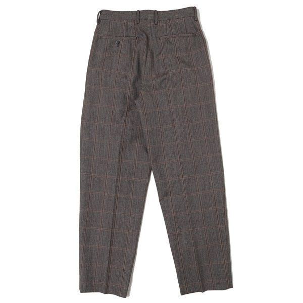 BLUEFACED WOOL CHECK WIDE SLACKS