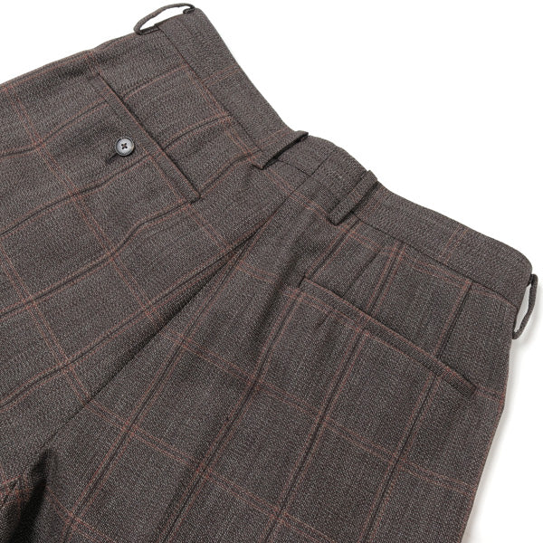 BLUEFACED WOOL CHECK WIDE SLACKS