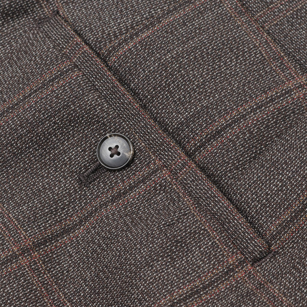 BLUEFACED WOOL CHECK WIDE SLACKS