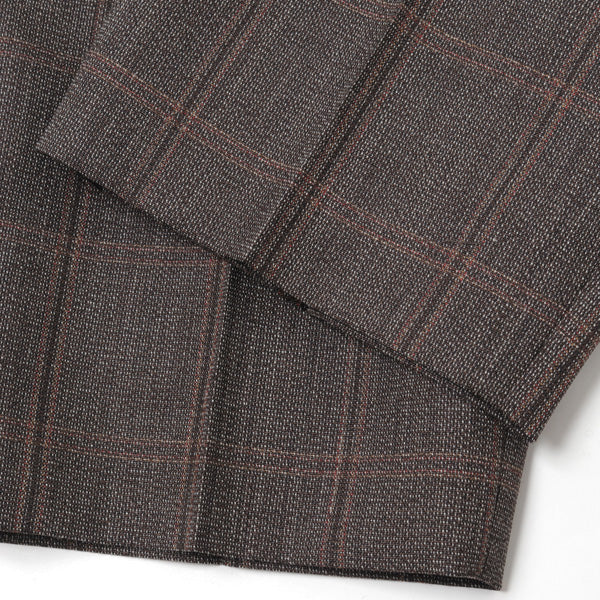 BLUEFACED WOOL CHECK WIDE SLACKS