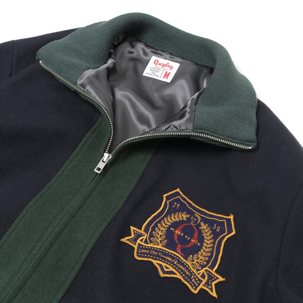 WOOL ZIP VARSITY JACKET
