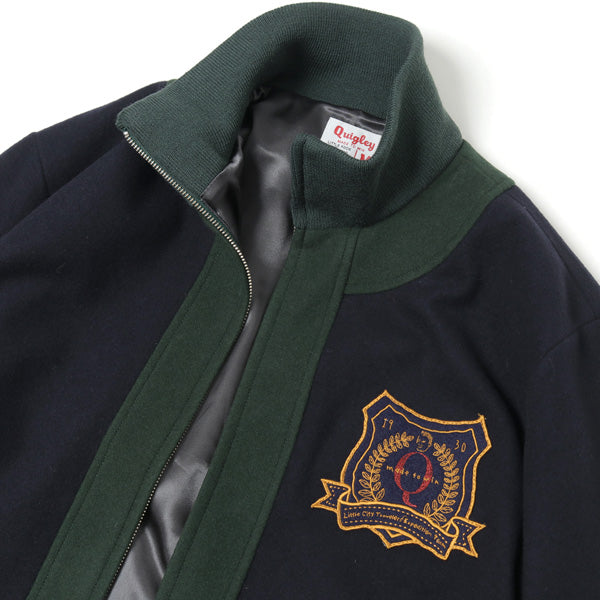 WOOL ZIP VARSITY JACKET