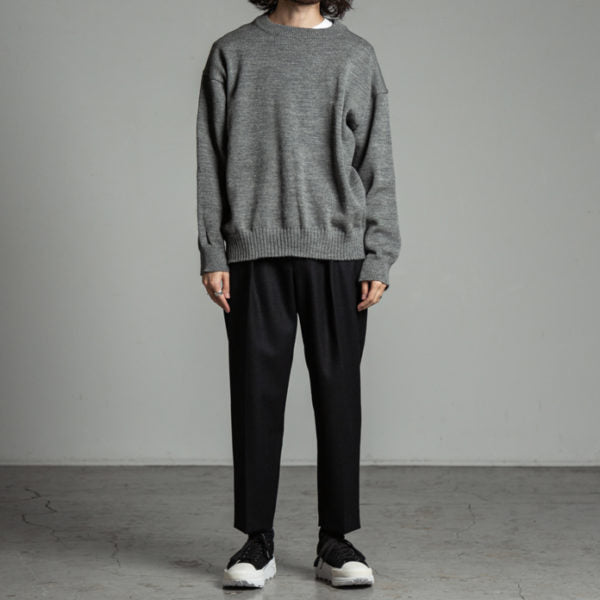 FRONT PLEATS PEGTOP ORGANIC WOOL JAPAN FLANNEL