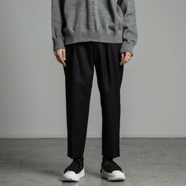 FRONT PLEATS PEGTOP ORGANIC WOOL JAPAN FLANNEL
