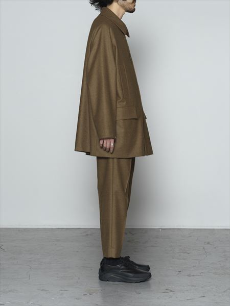 FRONT PLEATS PEGTOP ORGANIC WOOL JAPAN FLANNEL