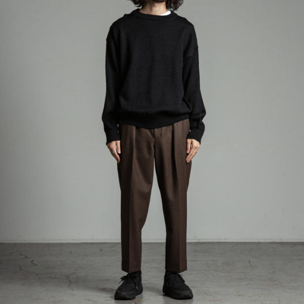 FRONT PLEATS PEGTOP ORGANIC WOOL JAPAN FLANNEL