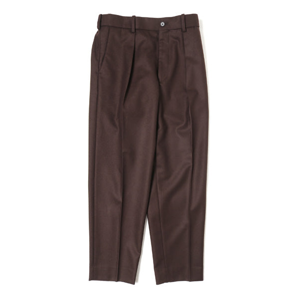 FRONT PLEATS PEGTOP ORGANIC WOOL JAPAN FLANNEL