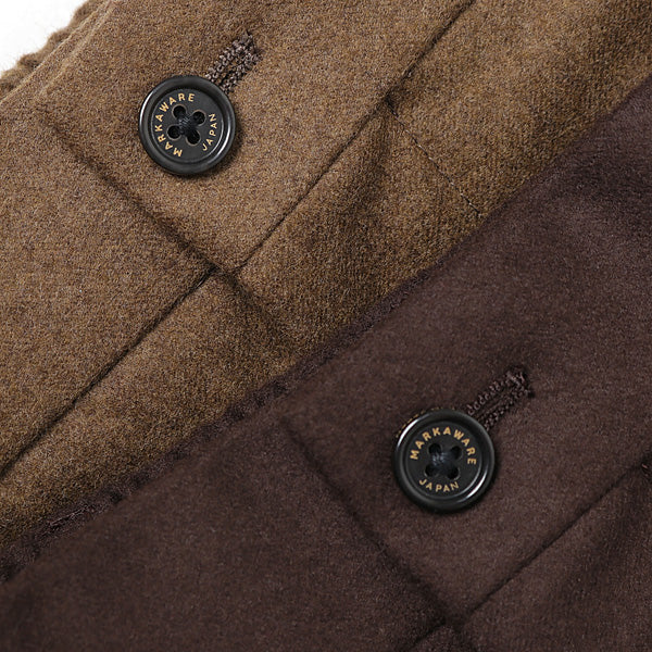 FRONT PLEATS PEGTOP ORGANIC WOOL JAPAN FLANNEL