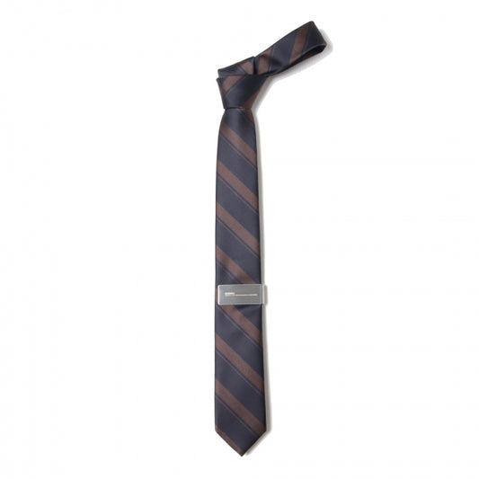 Regimental Silk Tie with Money Clip