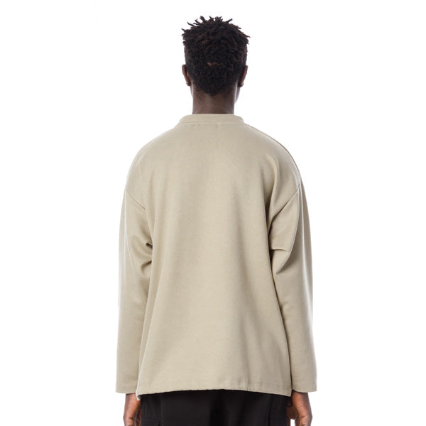 Double Knit Drawstring Pocket L-S Tee