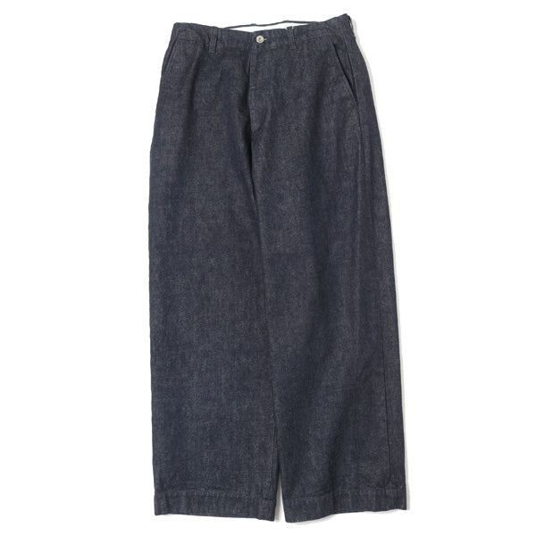 NO TUCK WIDE DENIM TROUSERS