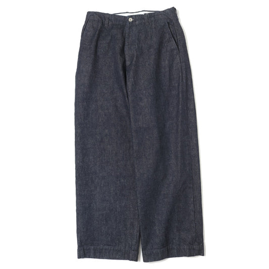 NO TUCK WIDE DENIM TROUSERS