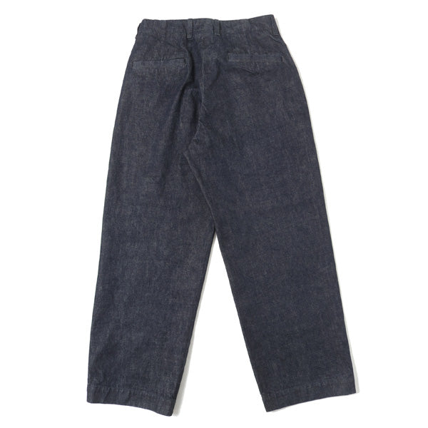 NO TUCK WIDE DENIM TROUSERS