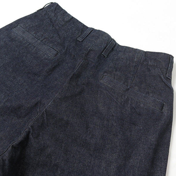 NO TUCK WIDE DENIM TROUSERS