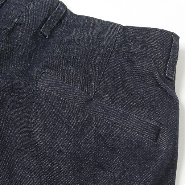 NO TUCK WIDE DENIM TROUSERS
