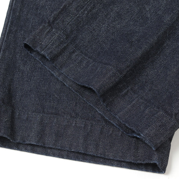 NO TUCK WIDE DENIM TROUSERS