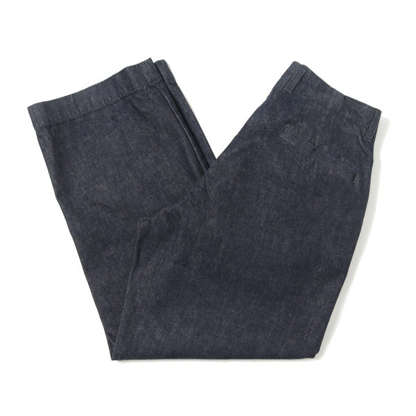 NO TUCK WIDE DENIM TROUSERS