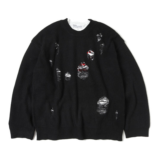 Layered Damage Knit