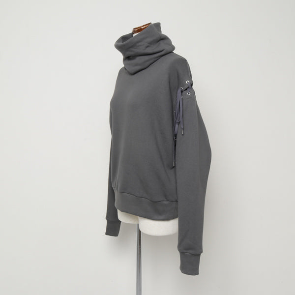 LACE UP TURTLE NECK SWEAT SHIRT