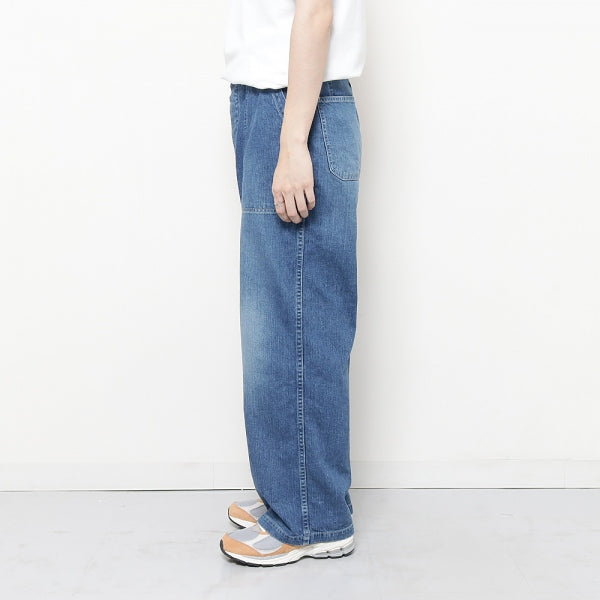 インディゴ スビンコットン 11.5oz デニム ベイカーパンツ(MDBL)