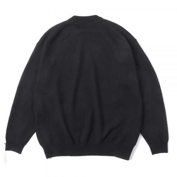 FELTED MERINO WOOL CREW NECK KNIT