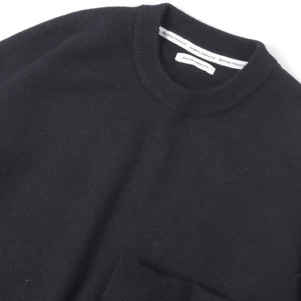 FELTED MERINO WOOL CREW NECK KNIT