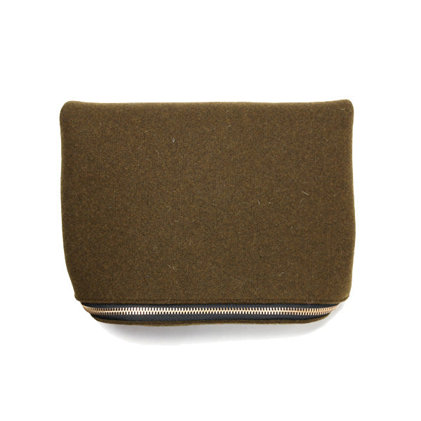 thick felt zipper clutch(khaki)