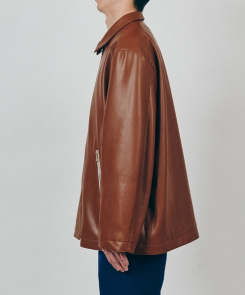 Synthetic Leather Half Coat
