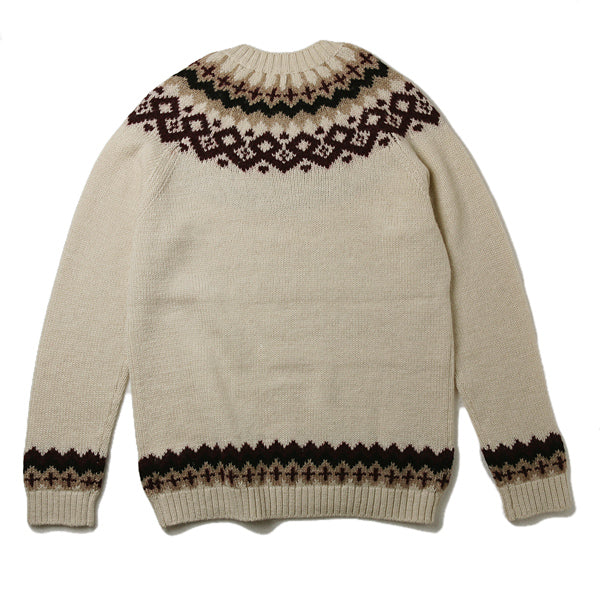 round yoke single jacquard pullover