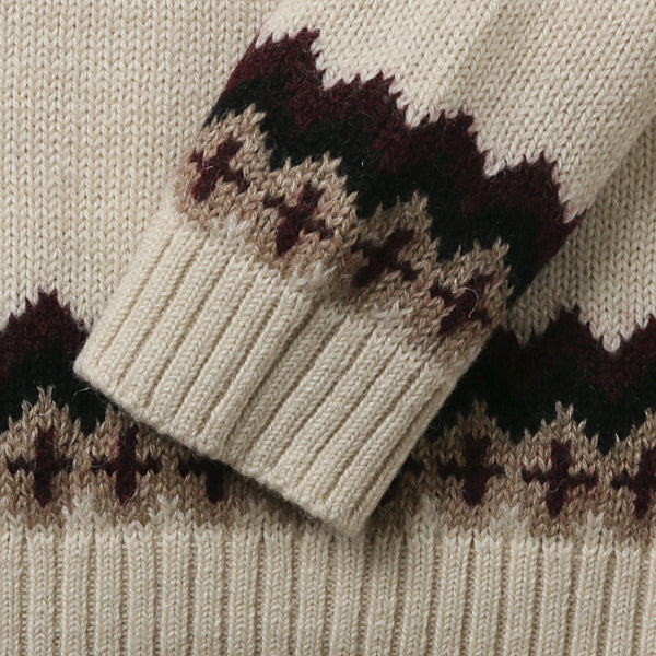 round yoke single jacquard pullover