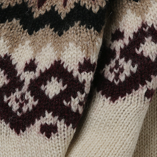 round yoke single jacquard pullover
