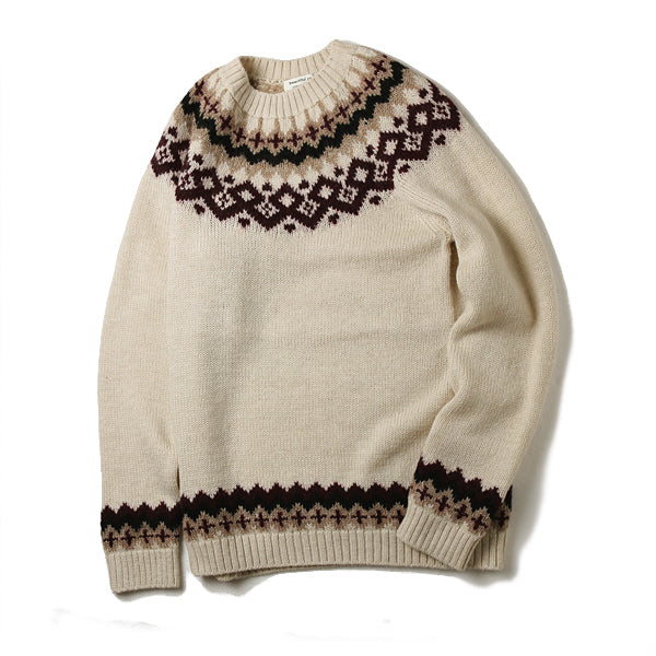 round yoke single jacquard pullover